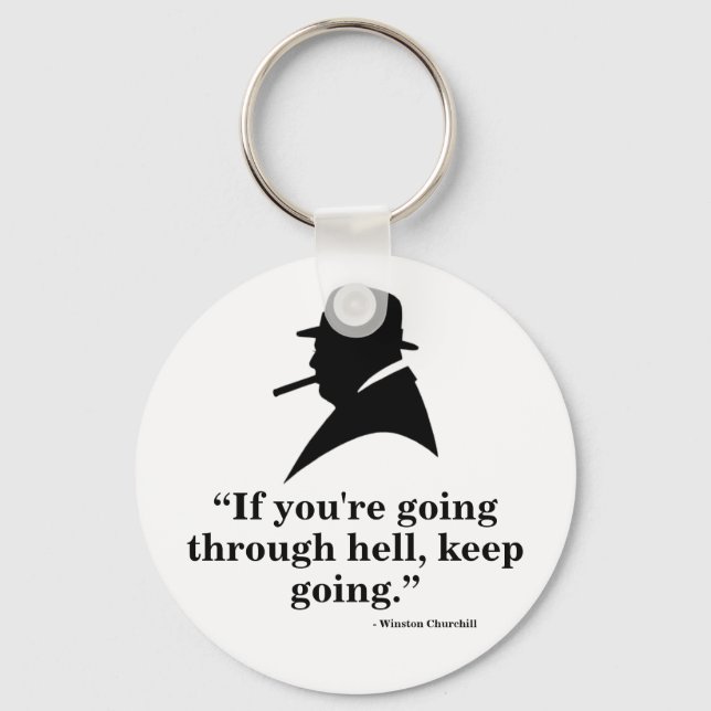 Winston Churchill Keyring - Zitat 1 Schlüsselanhänger (Vorderseite)
