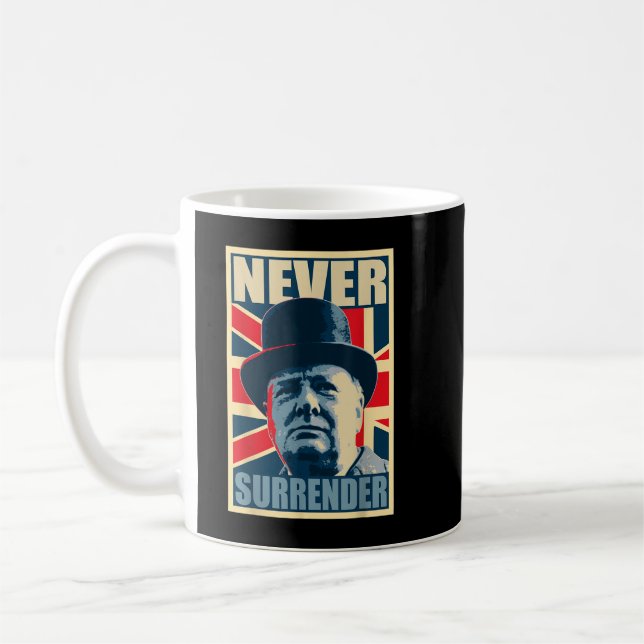 Winston Churchill nie übergeben Britische Flagge P Kaffeetasse (Links)