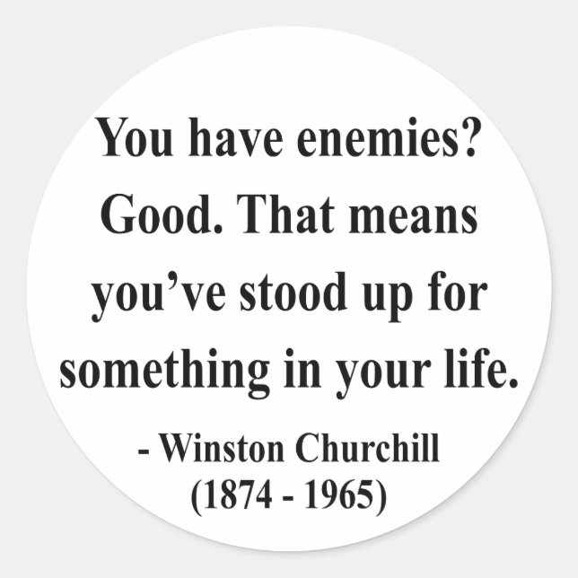 Winston Churchill Quote 3a Runder Aufkleber (Vorderseite)
