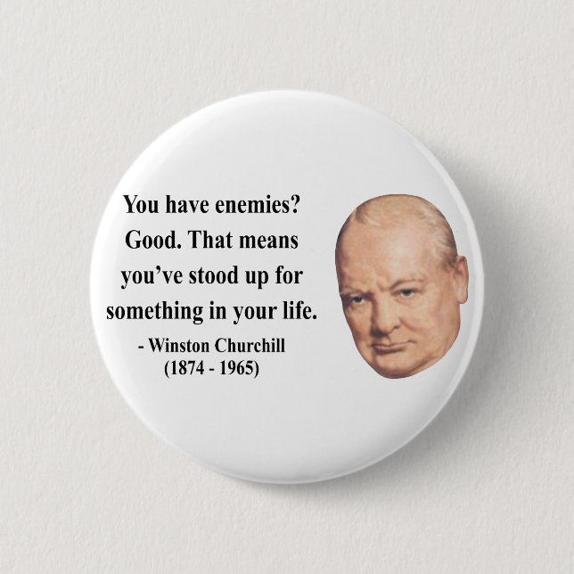 Winston Churchill Quote 3b Button (Vorderseite)