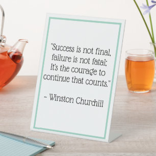 Winston Churchill Quote Desk Sign Office Sign Sockelschild