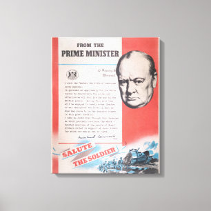 Winston Churchill, Reprint des britischen Posters  Leinwanddruck