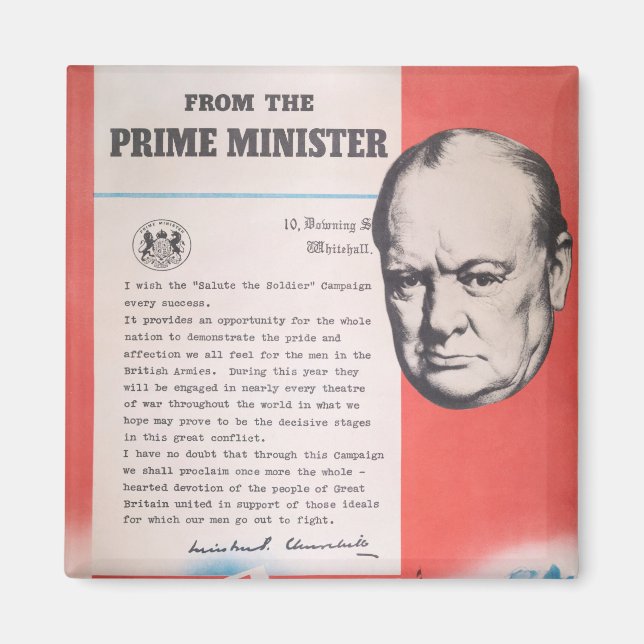 Winston Churchill, Reprint des britischen Posters  Magnet (Vorne)
