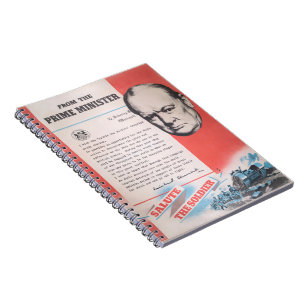 Winston Churchill, Reprint des britischen Posters  Notizblock