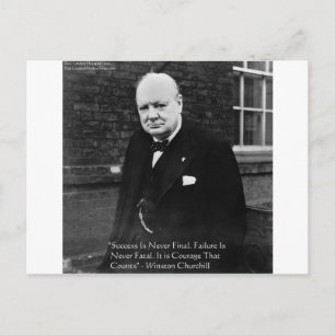 Winston Churchill "Success Never Final" Geschenke Postkarte