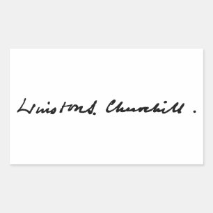 Winston Churchill Unterschrift Autogramm Symbol hi Rechteckiger Aufkleber