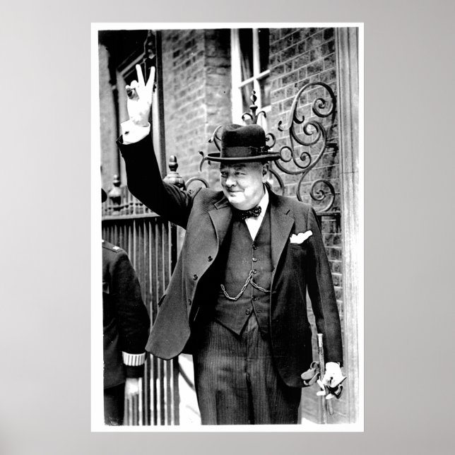 Winston Churchill, V für den Sieg Poster (Vorne)