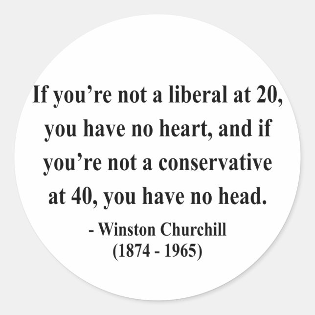 Winston Churchill Zitat 15a Runder Aufkleber (Vorderseite)