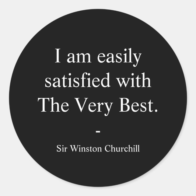 Winston Churchill Zitat Das Beste Runder Aufkleber (Vorderseite)