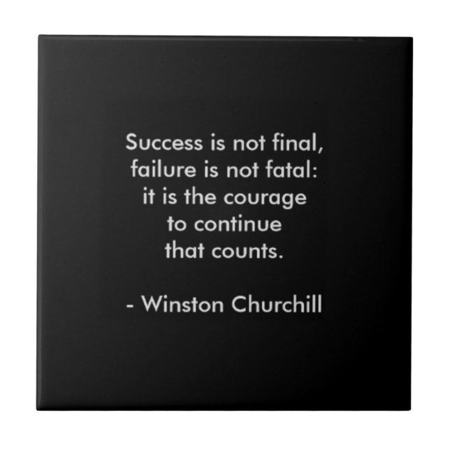 Winston Churchill Zitat; Erfolg Fliese (Vorderseite)