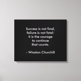 Winston Churchill Zitat; Erfolg Leinwanddruck