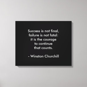 Winston Churchill Zitat; Erfolg Leinwanddruck