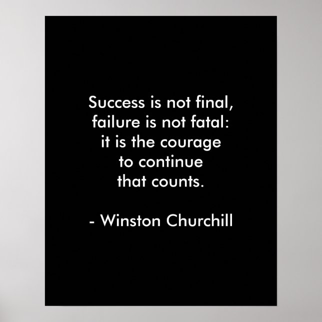 Winston Churchill Zitat; Erfolg Poster (Vorne)
