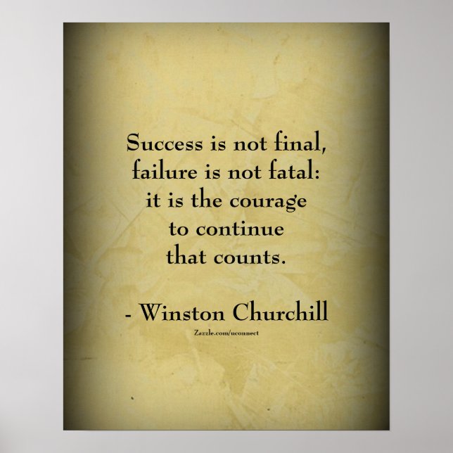 Winston Churchill Zitat; Erfolg Poster (Vorne)