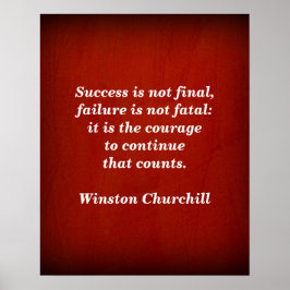 Winston Churchill Zitat; Erfolg Poster