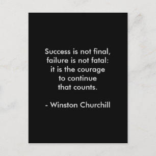 Winston Churchill Zitat; Erfolg Postkarte
