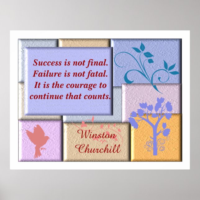 Winston Churchill Zitat-Poster Poster (Vorne)