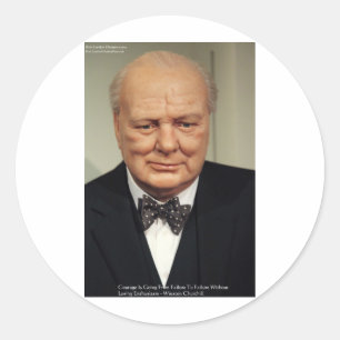Winston Churchill Zitate über Weisheit und Scheite Runder Aufkleber