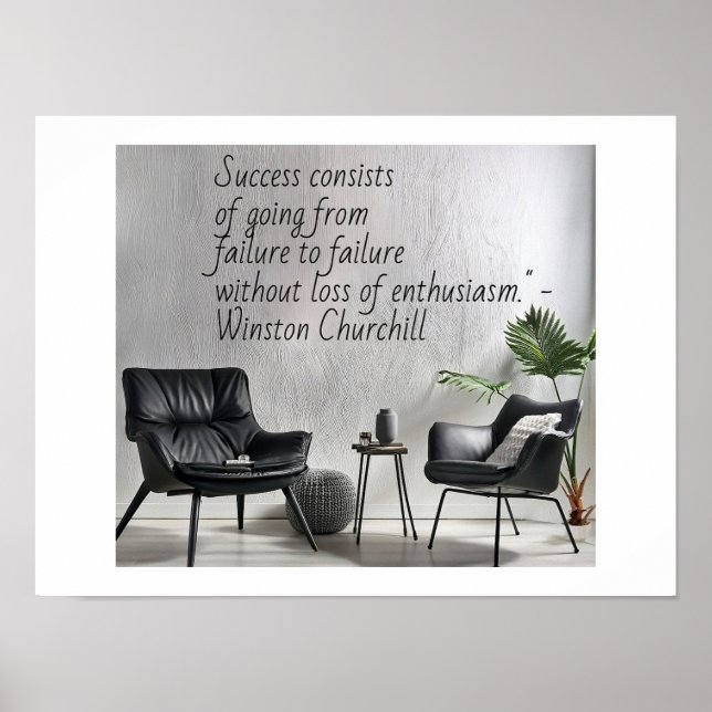 Winston Churchill zitiert Erfolg Poster (Vorne)