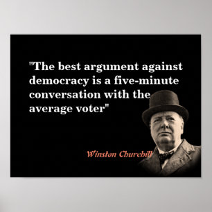 Winston Churchill zitiert zur Demokratie Poster