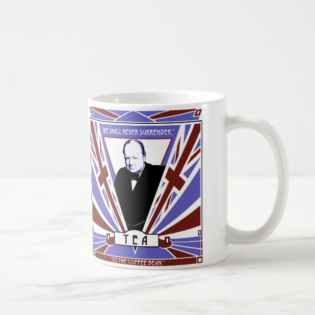 Winston- Churchillkunst-Deko Gewerkschafts-Jacktee Kaffeetasse (Rechts)