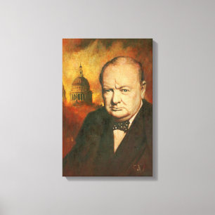 Winston- Churchillporträt-Leinwand Leinwanddruck