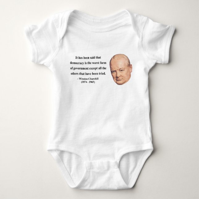 Winston- Churchillzitat 9b Baby Strampler (Vorderseite)