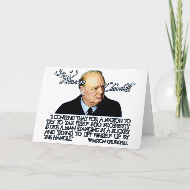 Winston- Churchillzitat auf Besteuerung Karte (Vorderseite)