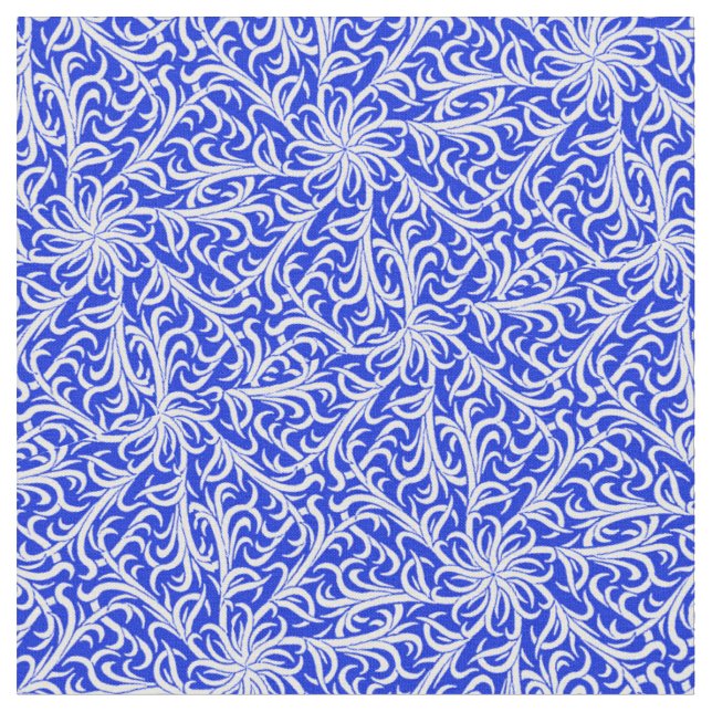 Winston Delft Blau und Weiß Stoff (Nahaufnahme)