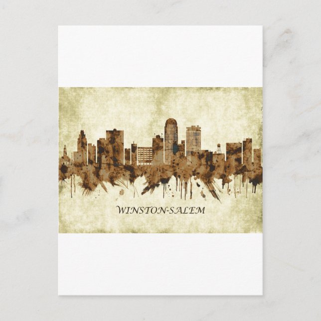 Winston-Salem North Carolina Cityscape Einladungspostkarte (Vorderseite)