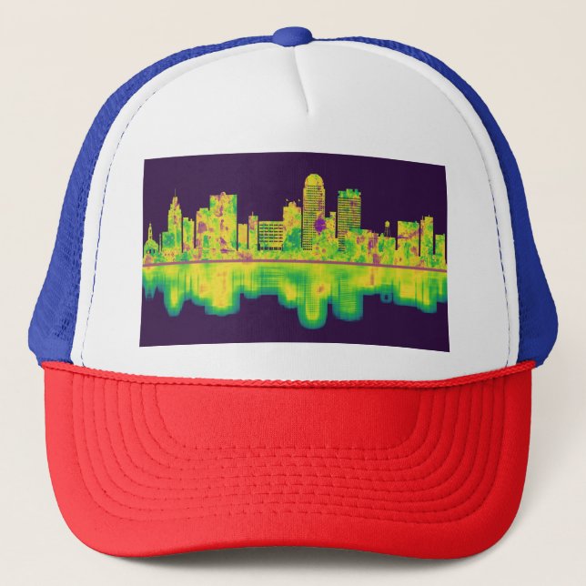 Winston-Salem North Carolina Skyline Truckerkappe (Vorderseite)