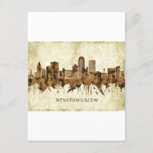 Winston-Salem North Carolina Stadtbild Feiertagspostkarte