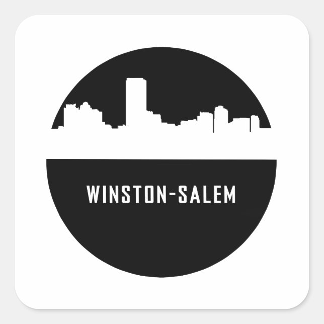 Winston-Salem Quadratischer Aufkleber (Vorderseite)