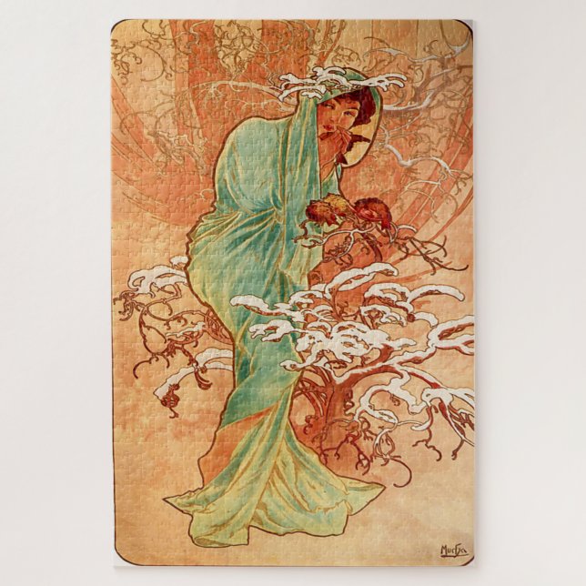 Winter 1896: Ein Jugendstil von Mucha (Vertikal)