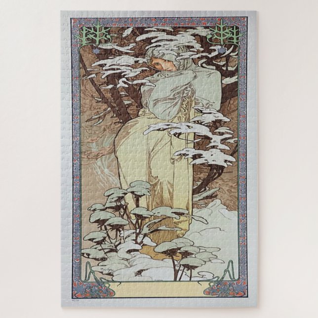 Winter 1900: Ein Jugendstil von Mucha (Vertikal)