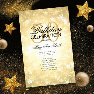 Winter 50. Geburtstag Programm Gold Wonderland Men Flyer