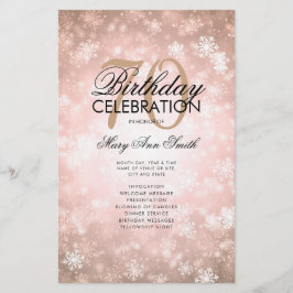 Winter 70 Geburtstag Programm Rose Gold Wunderland Flyer