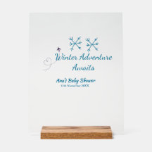 Winter-Abenteuer erwartet Baby-Party blaue Schneef