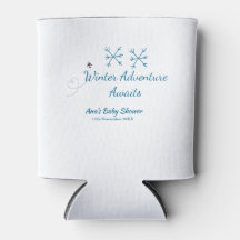 Winter-Abenteuer erwartet Babyparty blaue Schneefl