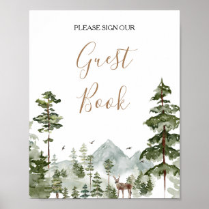Winter-Abenteuer erwartet Paar-Shower-Gästebuch Poster