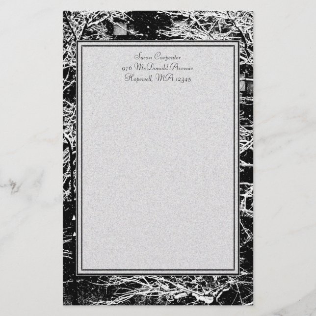 'Winter Abstrakt' Stationery Briefpapier (Vorderseite)