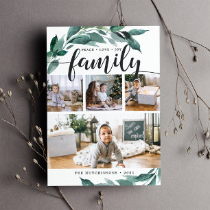 Winter Abundance   Holiday Photo Collage Card Feiertagskarte