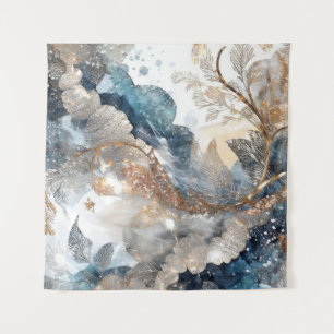Winter Alcohol Ink Art Tapestry Wandteppich