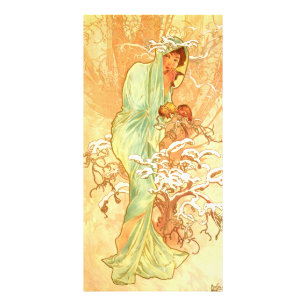 Winter Alfons Mucha Art Nouveau Fotodruck