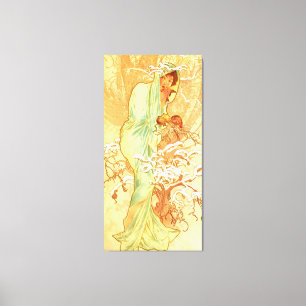 Winter Alfons Mucha Art Nouveau Leinwanddruck