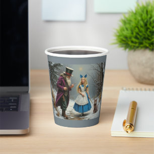 Winter Alice graue Papiertassen Pappbecher