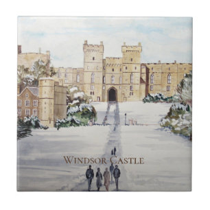 Winter am Schloss Windsor Landschaftsbild Fliese