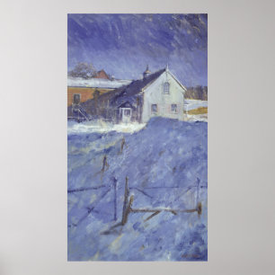 Winter am silbernen Häuschen Poster