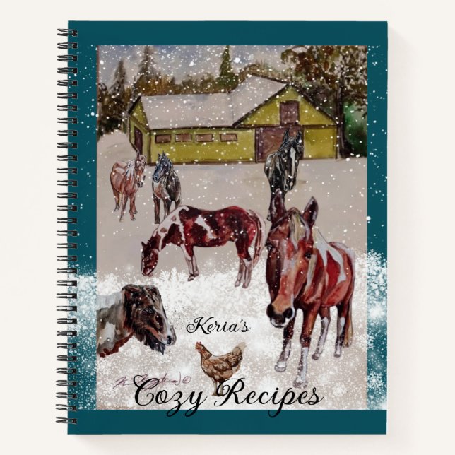 WINTER AM WEST HILLS RANCH Rezepte Notizbuch (Vorderseite)