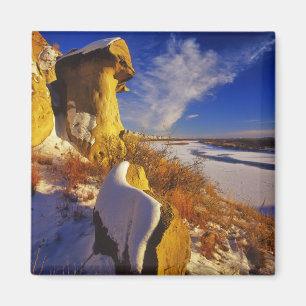 Winter an dem Missouri Fluss nahe Magnet